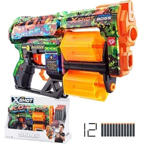 Lançador de Dardos X Shot K.O Skins 12 Dardos Candide