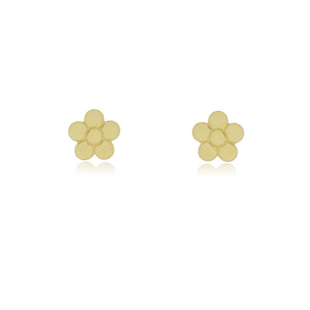 Brinco Flor Banhada A Ouro 18K