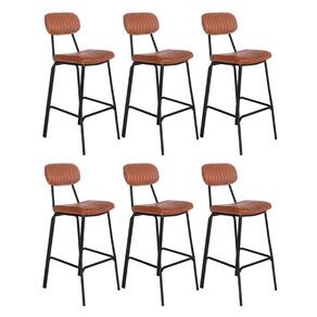 Kit 6 banquetas altas estofadas industrial retro Boston