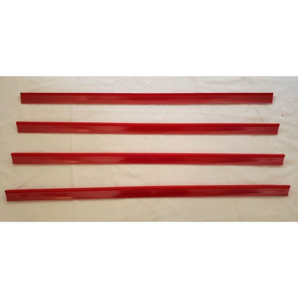 Porta Etiqueta Bandeja Gondola LX 92 Cm Vermelho Kit Com 15