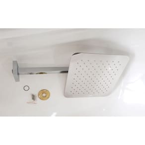 Chuveiro De Parede Quadrado C/ 30Cm Com Tubo De 35Cm Cromado