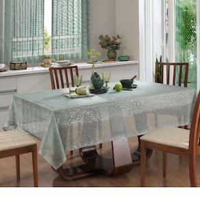 Toalha Mesa Retangular Renda Interlar Color Pistache 6 Lugares