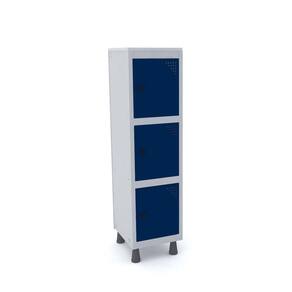 Armário Mini Roupeiro 3 Portas Aço MGRP 501/3 Cinza/Azul Delrey