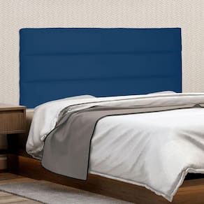 Cabeceira Suspensa Casal 140cm Suede La Italiana Spezzia Azul Marinho