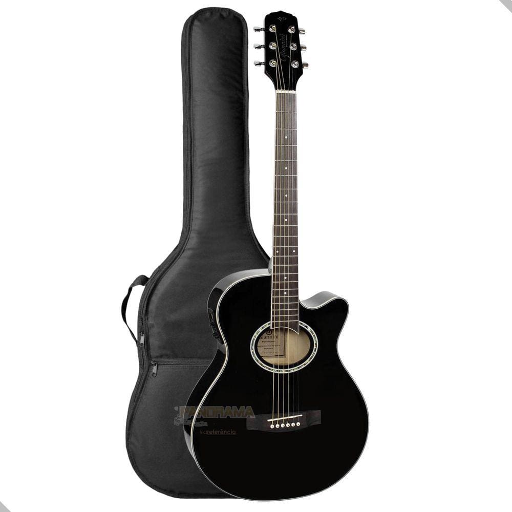 Violao Aço Eletrico Giannini Gsf1D Bk Preto + Capa