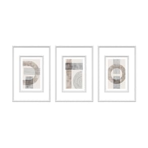 Kit 3 Quadros Decorativos Formas Orgânicas 40X60Cm + Moldura
