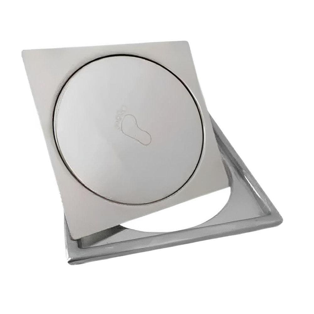Ralo Click Inteligente Em Inox 10x10 Cm + Porta Grelha Rcg10 Luuk Young