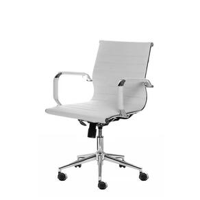 Cadeira Secretária Giratória Esteirinha Charles Eames Branco