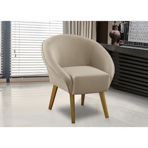 Poltrona Para Sala Decorativa Milena Veludo Bege Adonai Estofados