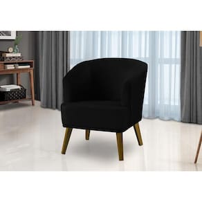 Poltrona Para Sala Decorativa Thais Suede Preto Adonai Estofados