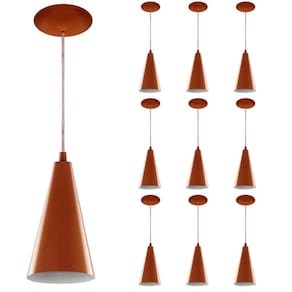 Kit 10 Pendentes Cone Lowcost Aluminio Decoracao Cobre