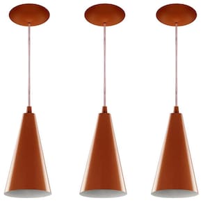 Kit 3 Pendentes Cone Lowcost Aluminio Decoracao Cobre