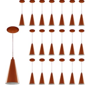 Kit 20 Pendentes Cone Lowcost Aluminio Decoracao Cobre