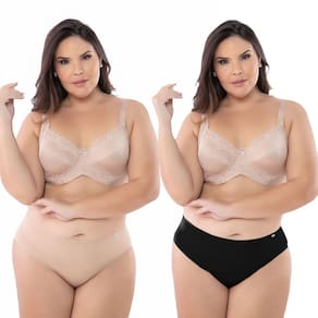 Calcinha Feminina Kit 2 Peças Microfibra Cós Largo Sortidas