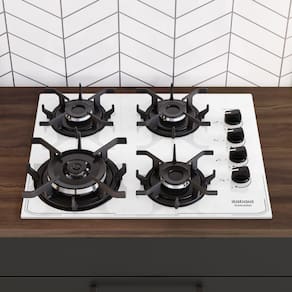 Cooktop Tripla Chama Itatiaia Itamaster 4 Bocas Vidro Temperado Branco Bivolt