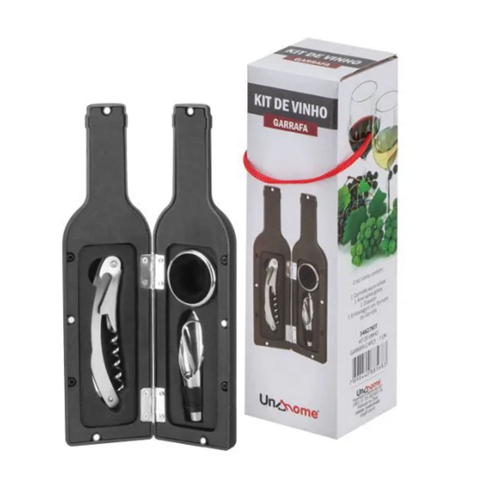Kit De vinho Garrafa Com 4 Pçs Unihome 