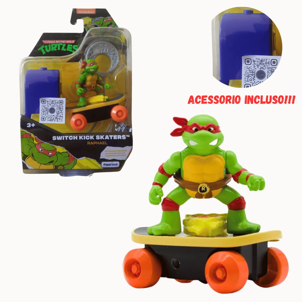Skate c/ Corda Raphael Tartaruga Ninja Switch Kick Skaters