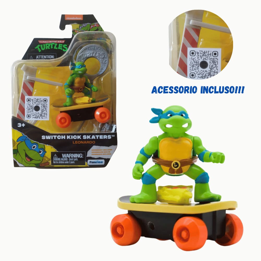 Skate c/ Corda Leonardo Tartaruga Ninja Switch Kick Skaters