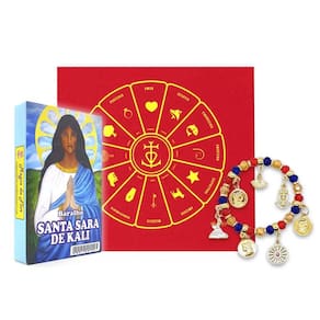 Kit Toalha + Tarô + Pulseira da Sara Kali Padroeira Cigana