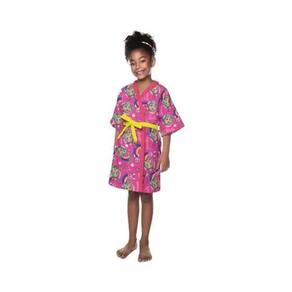Roupão Aveludado Infantil Quimono Estampado Barbie P Lepper