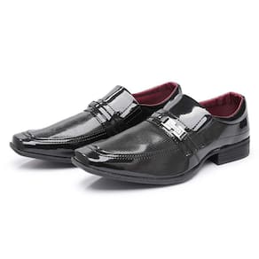 Sapato Social Masculino Loafer Com Fivela Fixa Envernizado Dupla Textura Leve Macio
