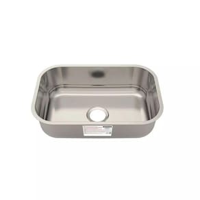 Cuba De Embutir Retangular 47 Bl Standard 47X30Cm Com Válvula Tramontina Inox Inox