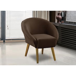 Poltrona Para Sala Decorativa Milena Veludo Marrom Adonai Estofados