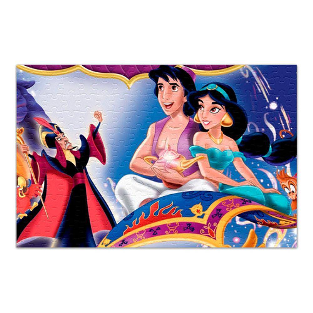 Quebra Cabeça Aladdin e Jasmine Personalizado 120 Peças