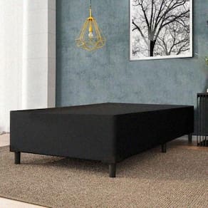 Base Cama Box Solteiro 0,88 x 1,88 x 0,28 Suede Amassado Lobbox - Preto