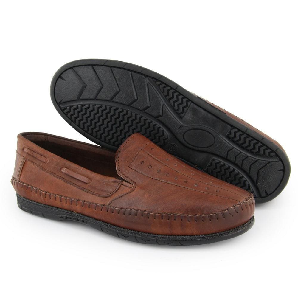 Mocassim Masculino Couro Casual Confortável Costurado Estilo