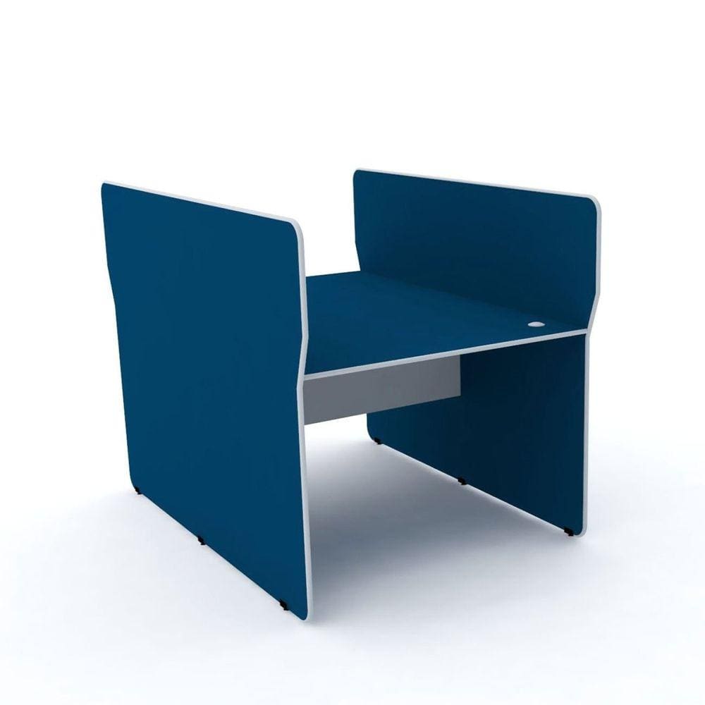 Mesa Estação de Atendimento Dupla Maxxi Pandin Móveis Cinza/Azul