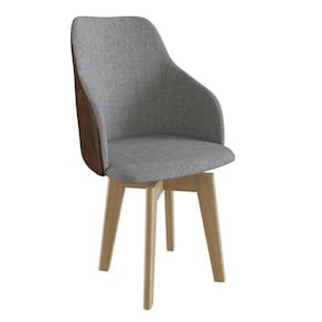 Cadeira para Sala de Jantar Giratória Anne Yescasa Cinza/Marrom