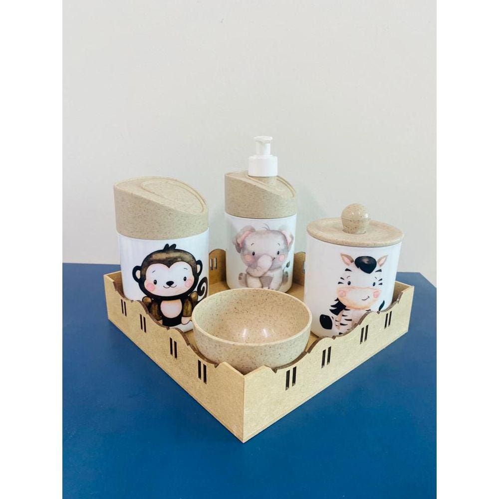 Kit Higiene Safari (Macaco, Zebra, Elefante)
