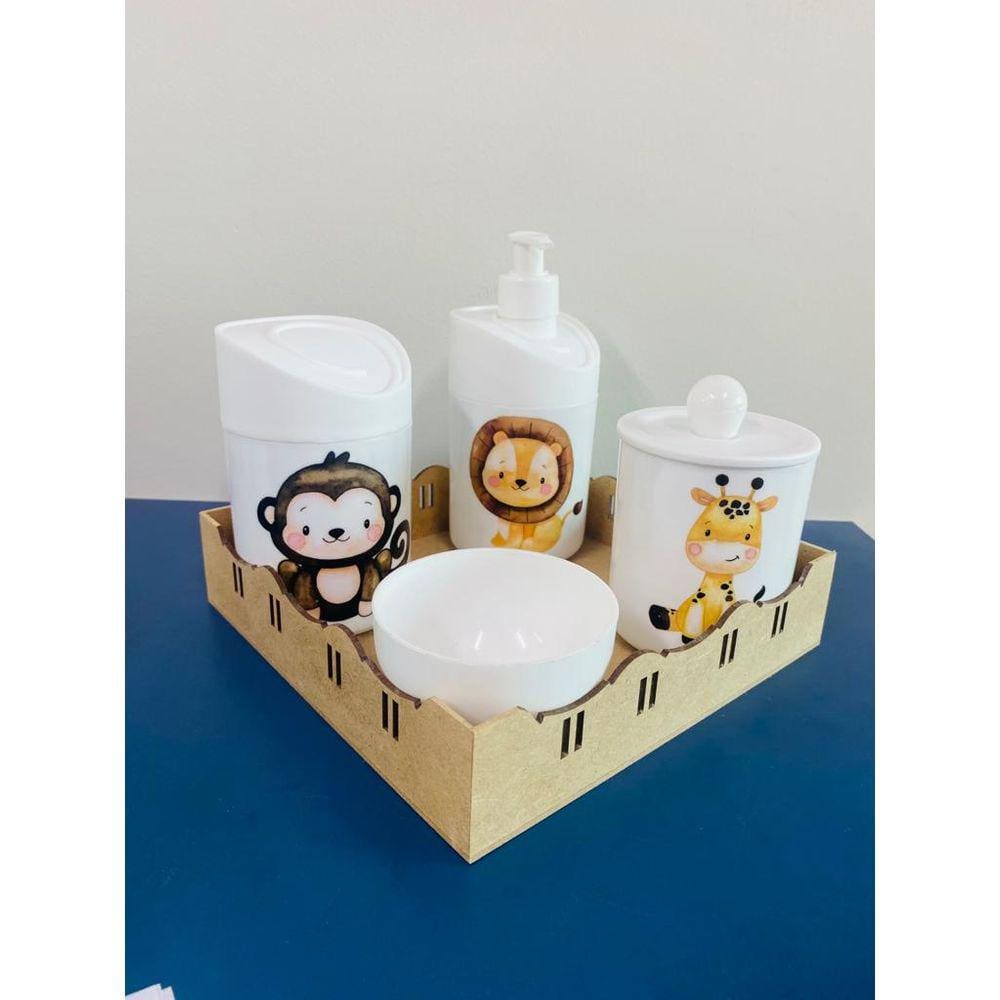 Kit Higiene Safari (Leão, Macaco, Girafa)