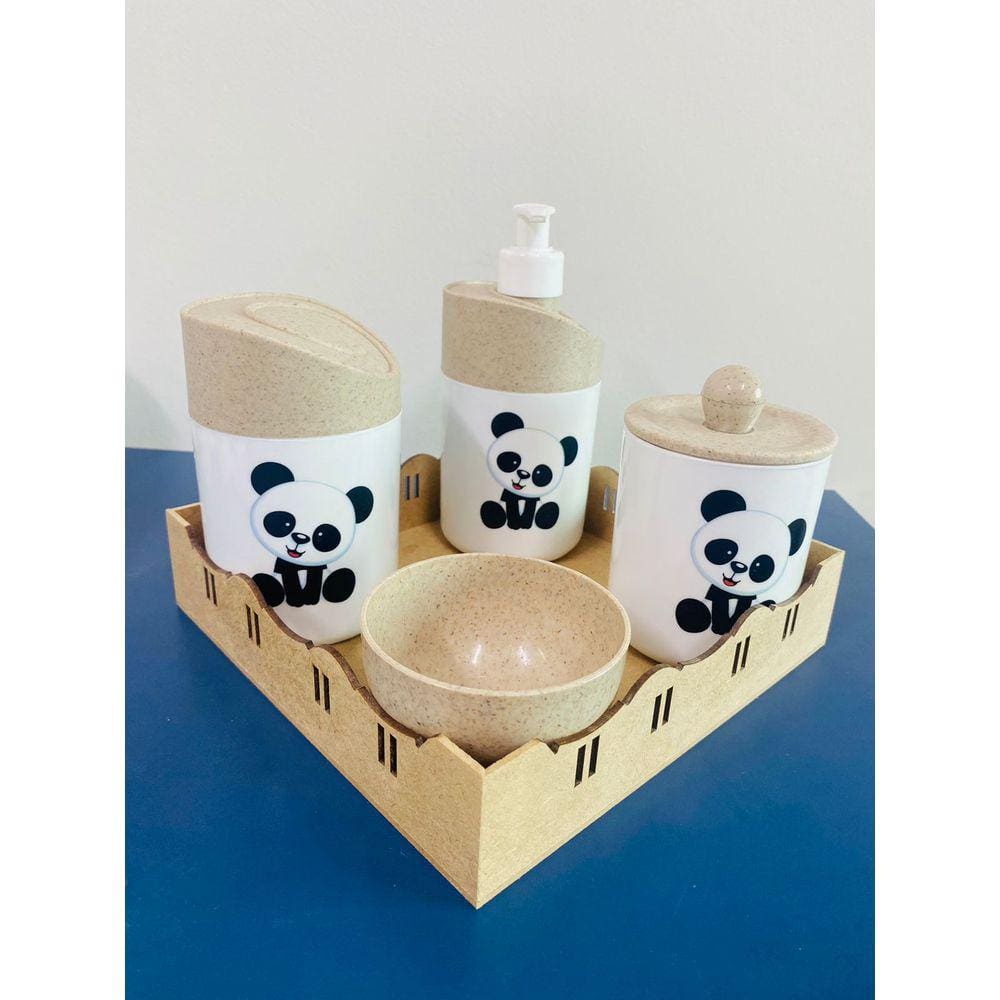 Kit Higiene Pandinha c/bandeja quadrada