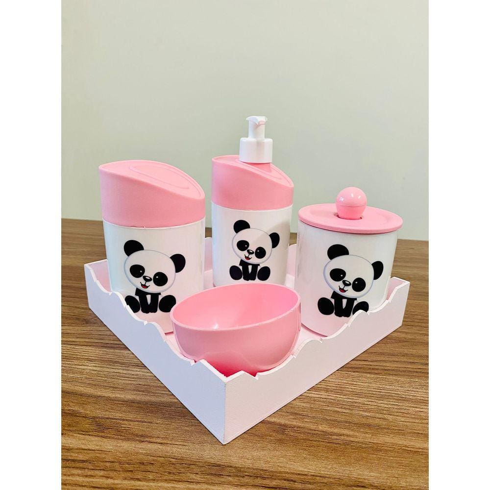Kit Higiene Pandinha c/bandeja quadrada