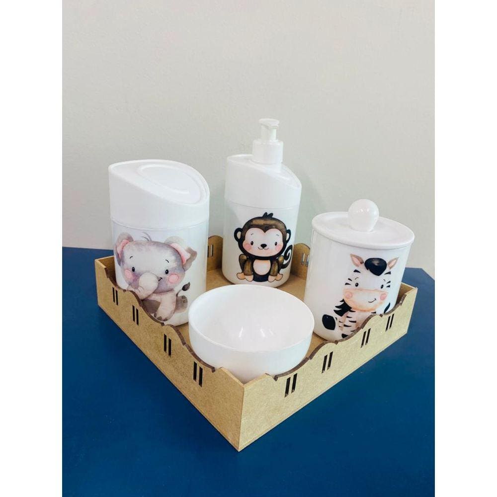 Kit Higiene Safari (Macaco, Zebra, Elefante)