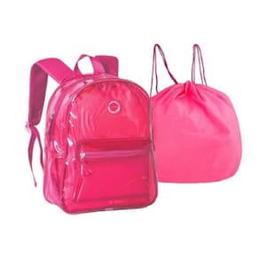 Mochila De Costa C/Bolsa Removível Neon Rosa 17 -Clio Style