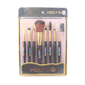 Kit Pincel Para Maquiagem Meily`S Preto C/8 Mkp-146