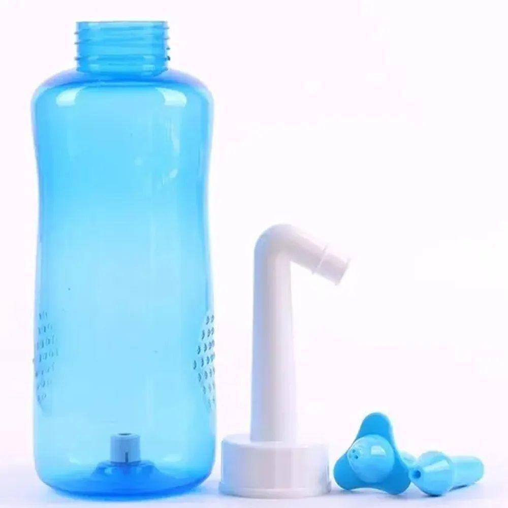 Higienizador Lavador Limpador Nasal Nariz Narina Ameniza Sinusite Rinite Garrafa 300ml Cor:azul