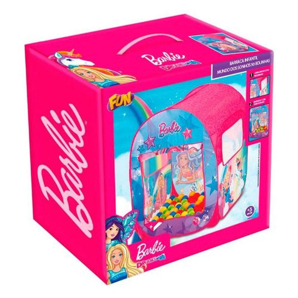 Funf0006-8 Barbie Barraca Infantil Mundo Dos Sonhos Com 50 Bolinhas