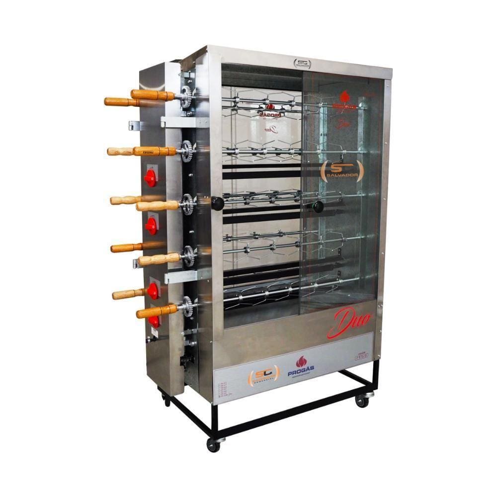 Forno Rotativo Tubular 50 Frangos 100kg Espetos Garfo Pr-6100 Duo Bivolt - Progás