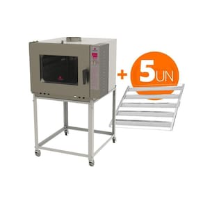 Forno Turbo Elétrico 5 Níveis Monof. Prp-5000 220v Progás + 5 Esteiras Alumínio 50g 58x70 - Progás