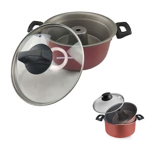Panela Forma de Pudim 3,2 Litros Banho Maria Tampa de Vidro Teflon 5 Camadas Antiaderente Cozinha Sobrema Doce Bolo Preparo Multiuso Resistente