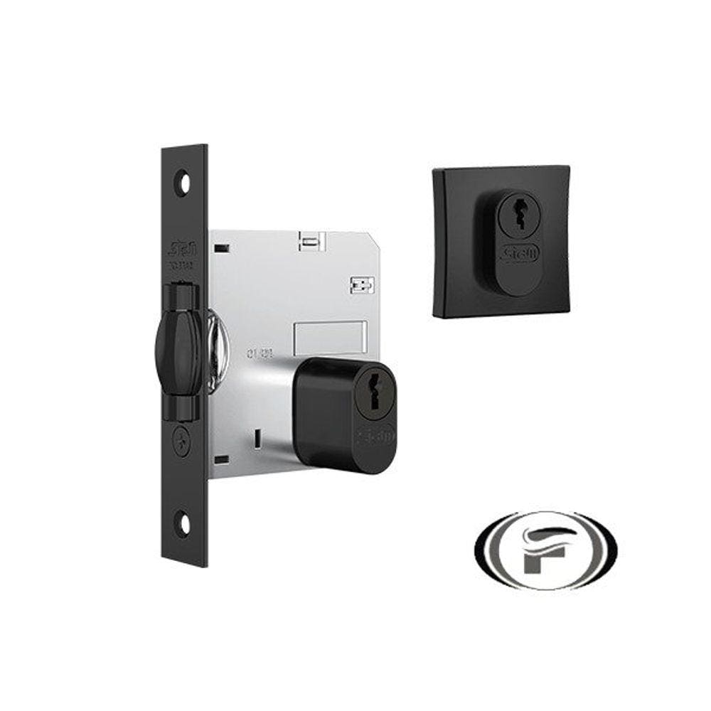 Fechadura Rolete Quadrada 1005 Preta Stam