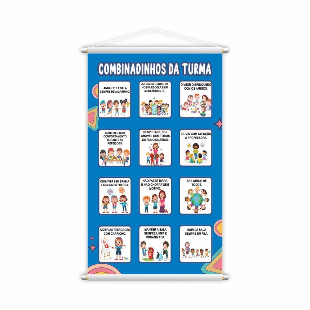 Banner Combinadinhos da Turma Pedagógico Escolar 80x50cm