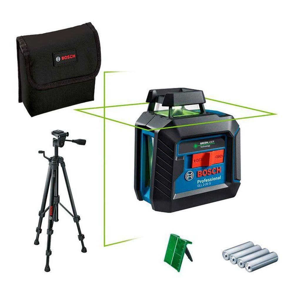 Nivel A Laser Bosch 2 Linhas 20 Metros Gll 2-20 G Verde 360º