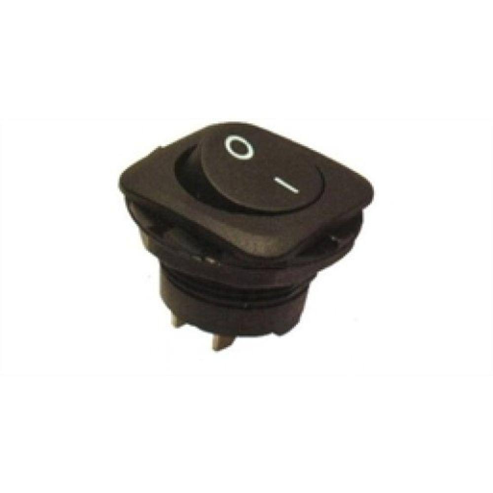 Chave Gangorra On/Off 2 Polos Preto C/ Rosca 10A 250V