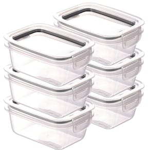 Pote hermético Trava Mais 910ml preto com 6 unidades Plasutil ref.13922