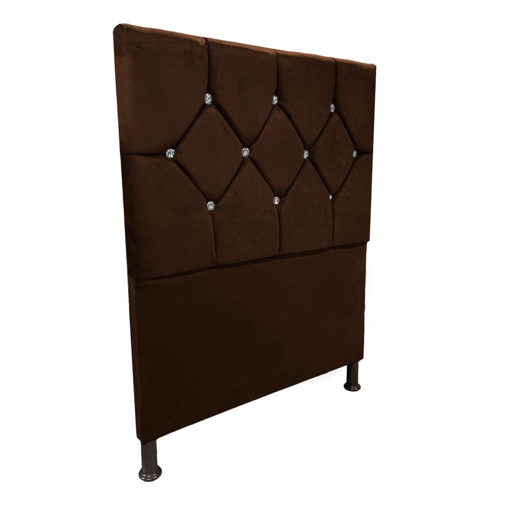 Cabeceira de Cama Box Solteiro 100cm Estofada Maju Marrom